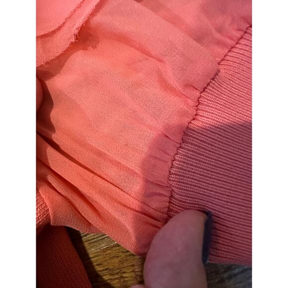 Nanette Lepore Women’s Ruffle Puff Short Sleeve Sweater Pink Size XL Romantic - Picture 3 of 8